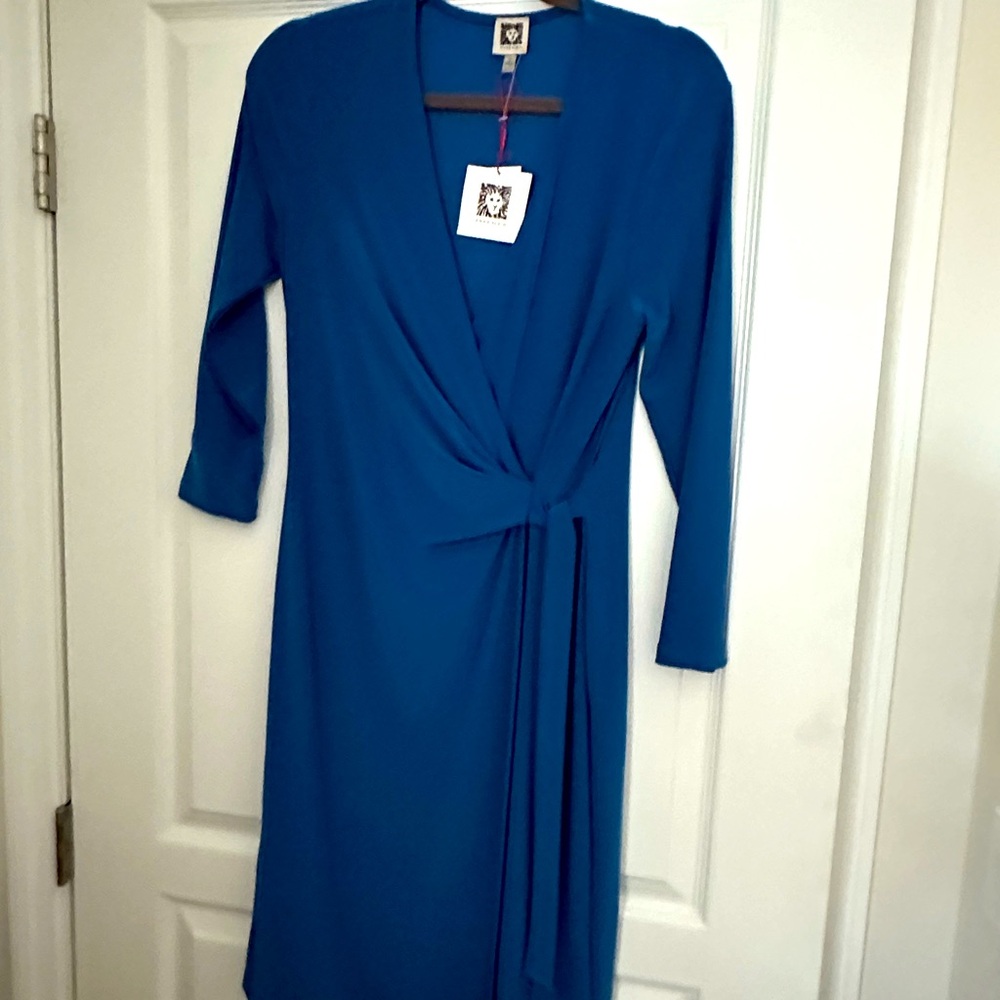 Anne Klein Blue Long Sleeve Dress